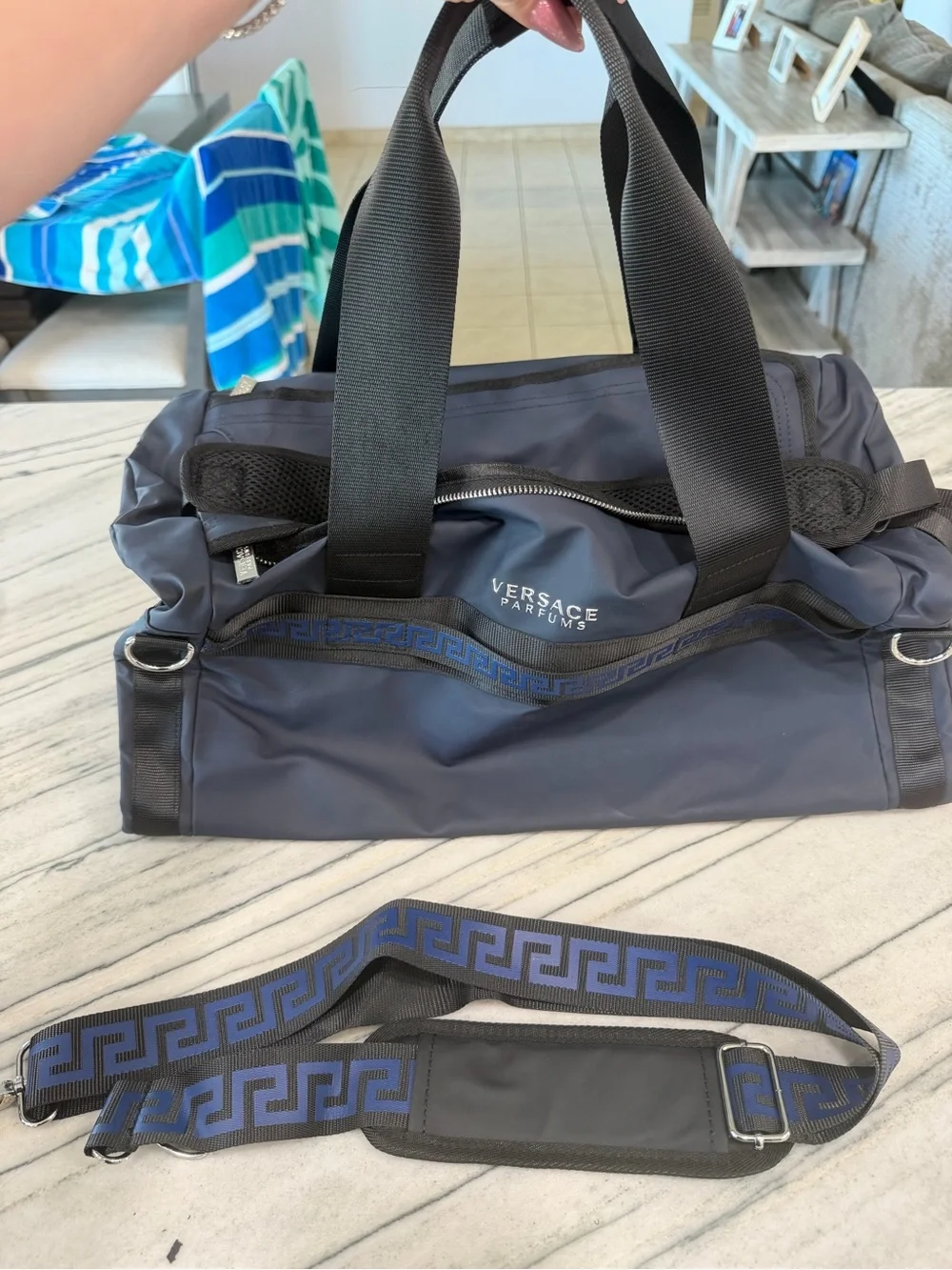Versace parfum Navy Blue Weekender Duffel Bag